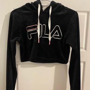 Worn once Fila velour XS crop top